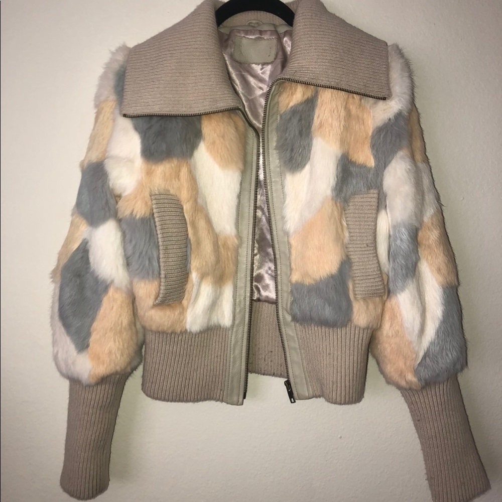 Vintage Rabbit Fur Bomber